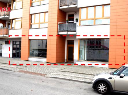 Pohled z ulice | Pronájem - obchodní prostor, 187 m²