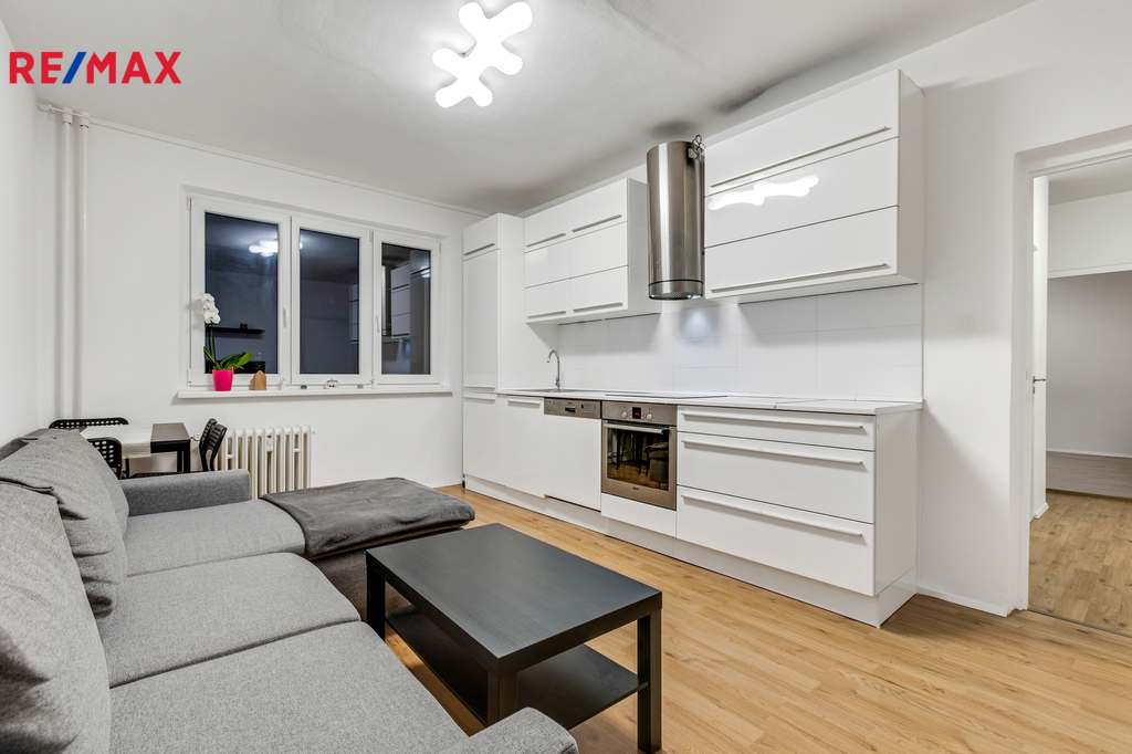 Obývací pokoj s kuchyňskou linkou