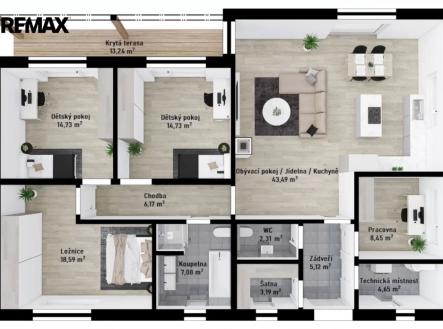 Půdorys domu | Prodej - pozemek pro bydlení, 905 m²