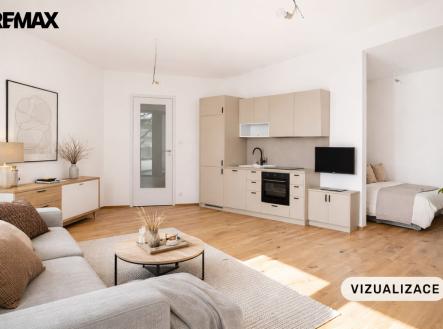 Vizualizace pokoje | Pronájem bytu, 1+kk, 37 m²
