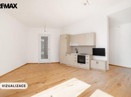 Vizuallizace kuchyň | Pronájem bytu, 1+kk, 37 m²