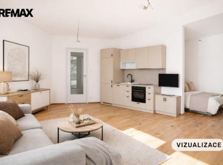 Vizualizace pokoje | Pronájem bytu, 1+kk, 37 m²