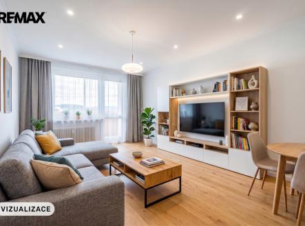 Vizualizace obývacího pokoje | Prodej bytu, 3+1, 70 m²