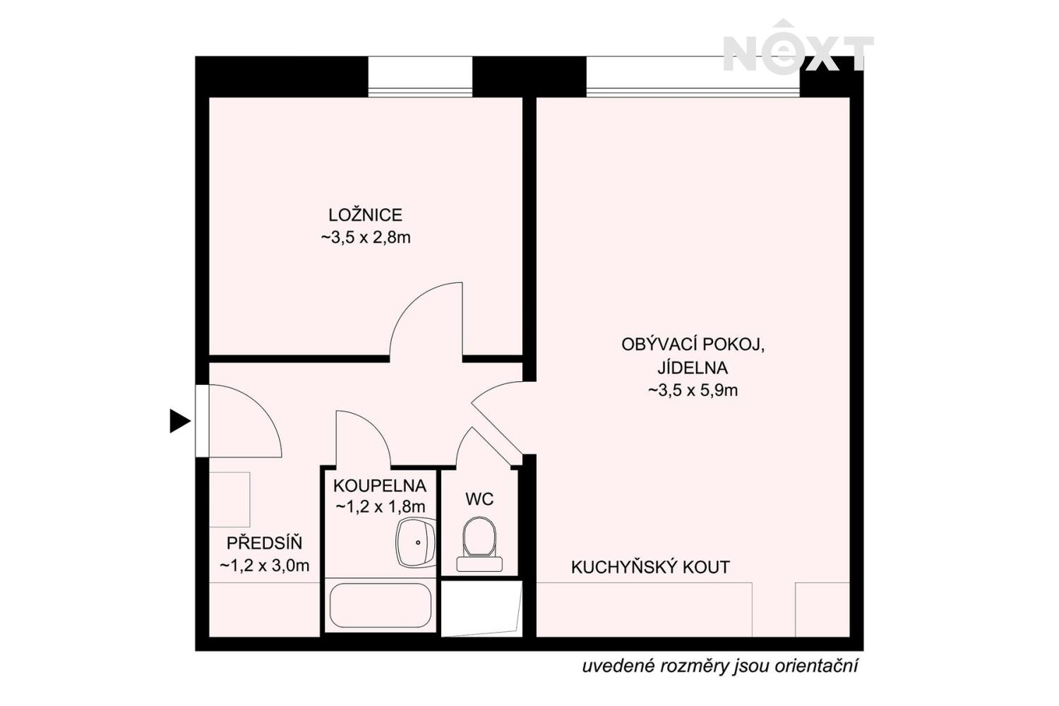 Prodej byt 2+kk, 38㎡