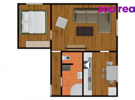 pudorys.jpg | Pronájem bytu, 2+1, 41 m²