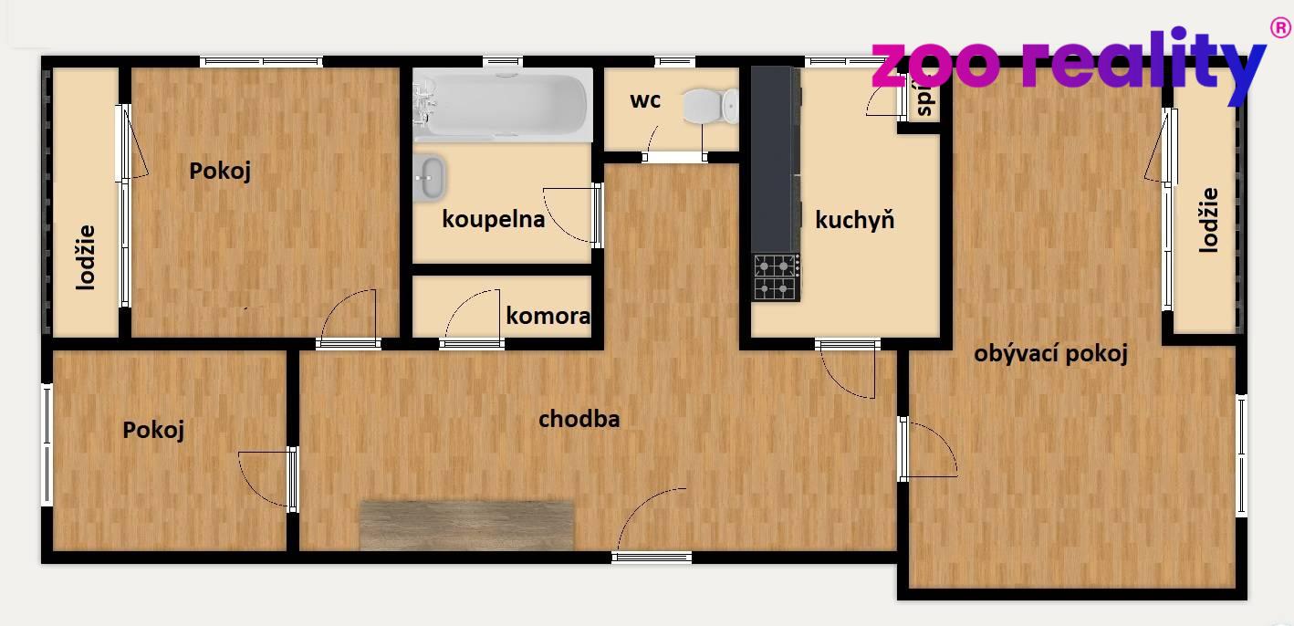 Prodej byt 3 + 1, 98㎡|Jihočeský kraj, České Budějovice, České Budějovice 3, Klaricova 2090/30, 37004