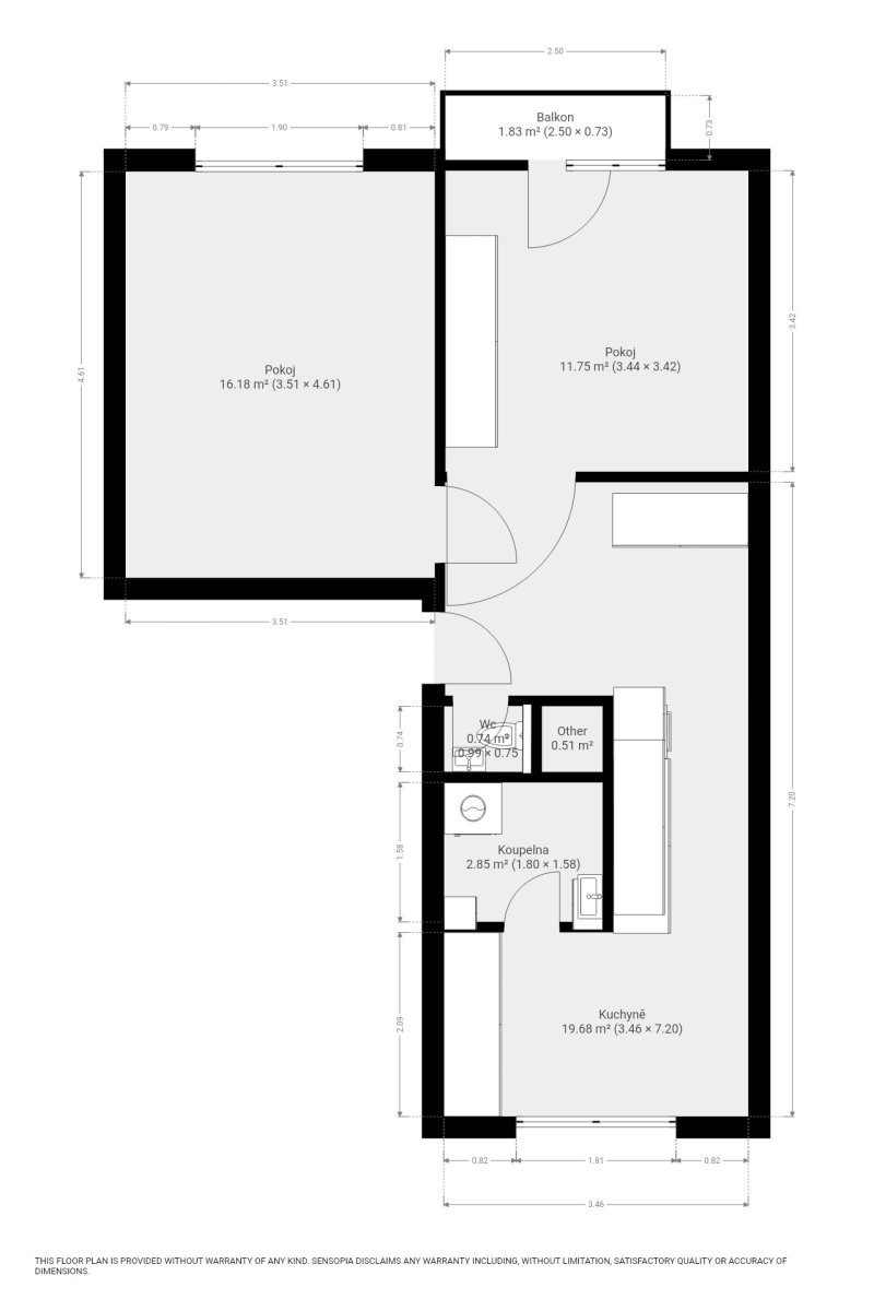 Pronájem bytu 2+1, Voříškova, Brno - Kohoutovice, 21 500 Kč/měs., 52 m2