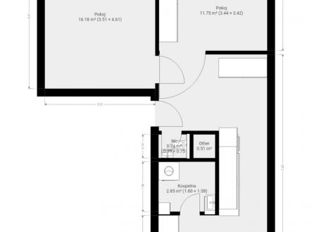 Pronájem bytu, 2+1, 52 m²