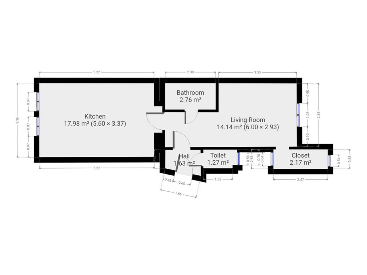 Pronájem bytu 2+kk, Nad Kolčavkou, Libeň, 18 500 Kč/měs, 39 m2