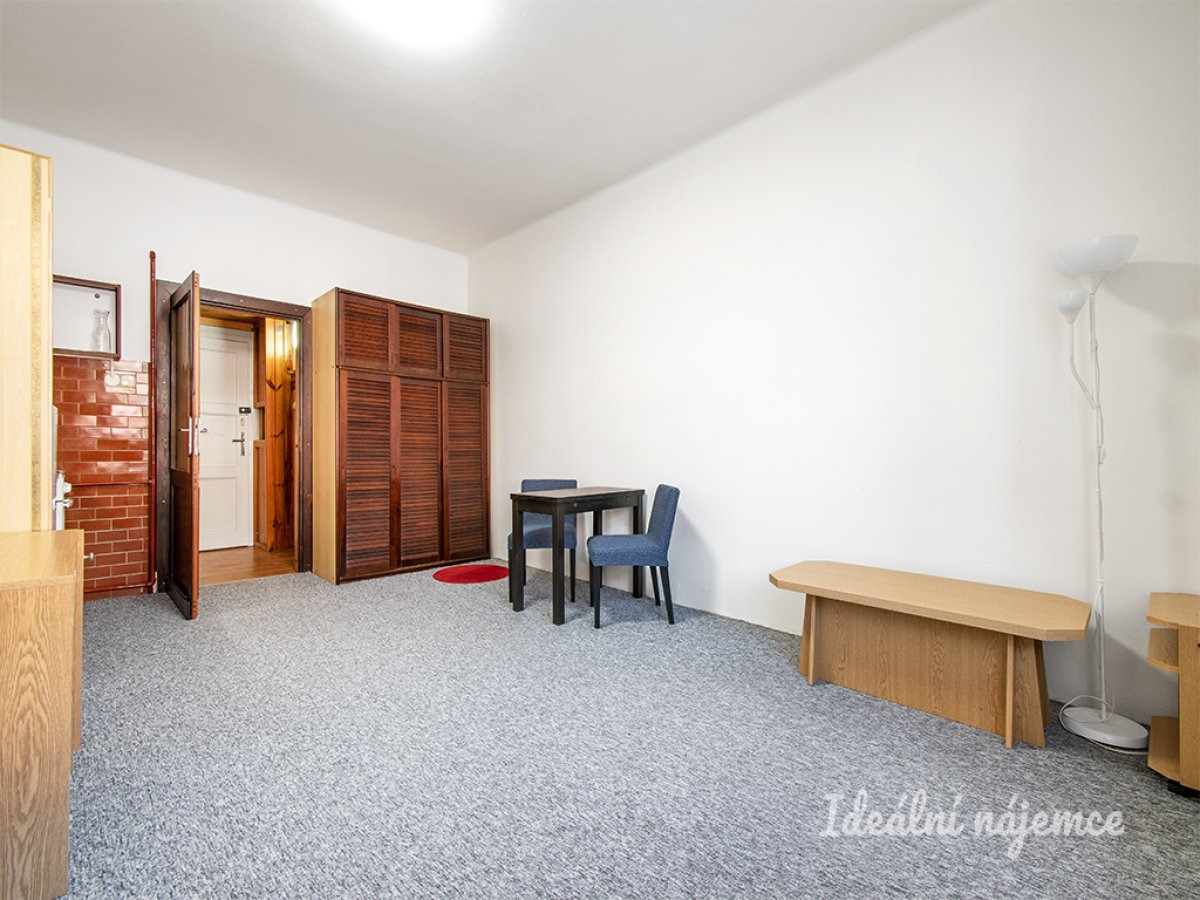 Pronájem bytu 1+kk, náměstí Jiřího z Lobkovic, Vinohrady, 15500 Kč/měs, 27 m2
