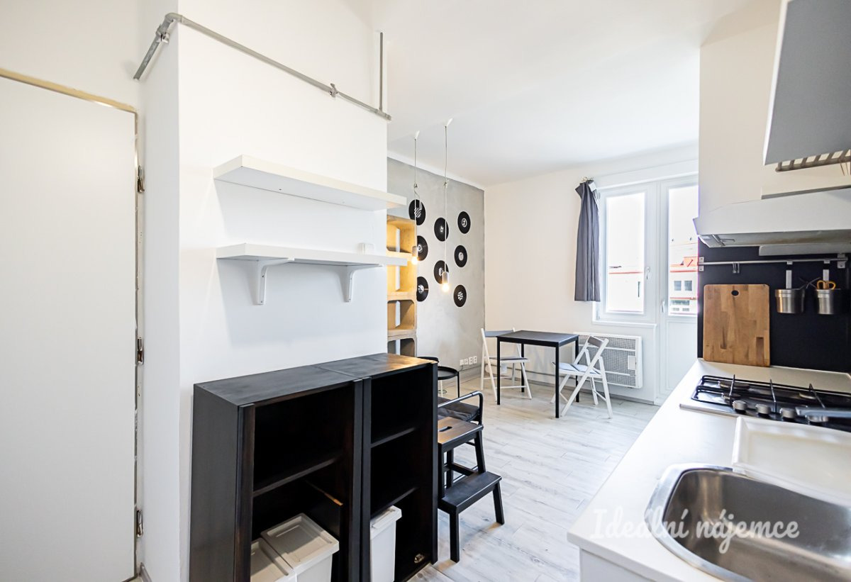 Pronájem bytu 1+kk, Biskupcova, Žižkov, 17500 Kč/měs, 22 m2
