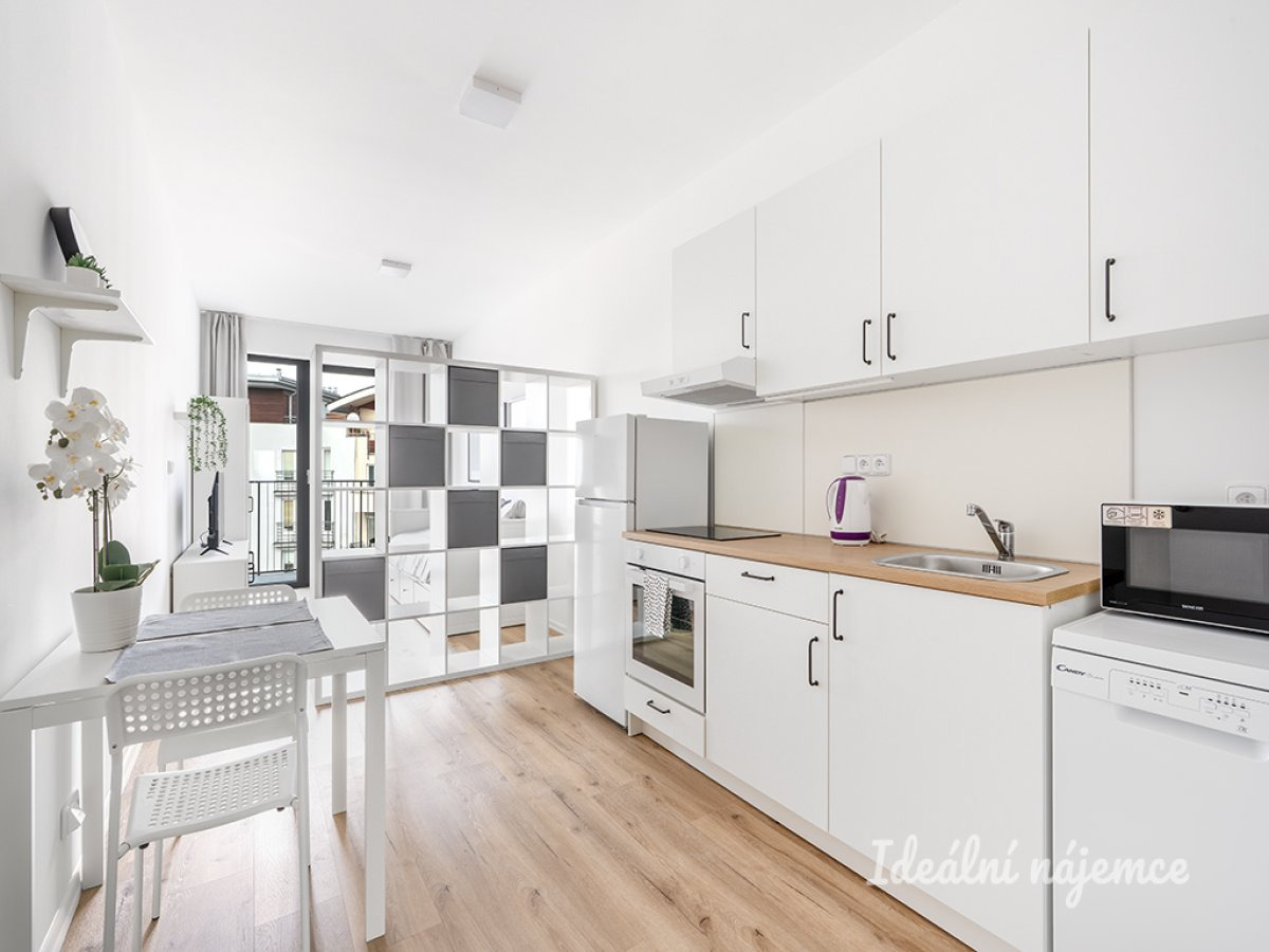Pronájem bytu 1+kk, Za Černým mostem, Kyje, 15500 Kč/měs, 27 m2