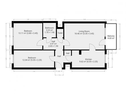 Pronájem bytu, 3+1, 66 m²
