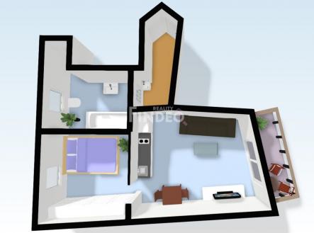 3d.jpg | Pronájem bytu, 2+kk, 43 m²