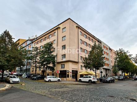 pohled z ulice | Pronájem bytu, 1+1, 49 m²