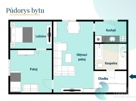 pudorys-byt-netrebice.jpg | Prodej bytu, 2+1, 56 m²