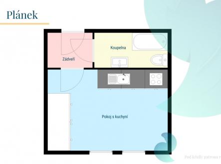 planek-pudorys.png | Pronájem bytu, 1+kk, 31 m²