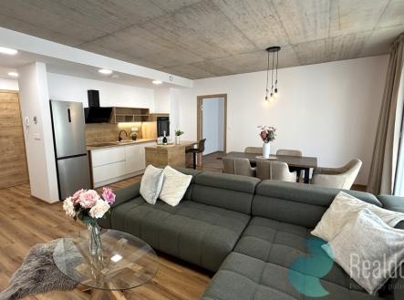 obývací pokoj s kuchyní | Pronájem bytu, 4+kk, 175 m²