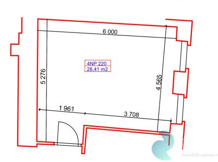 plánek | Pronájem - kanceláře, 28 m²