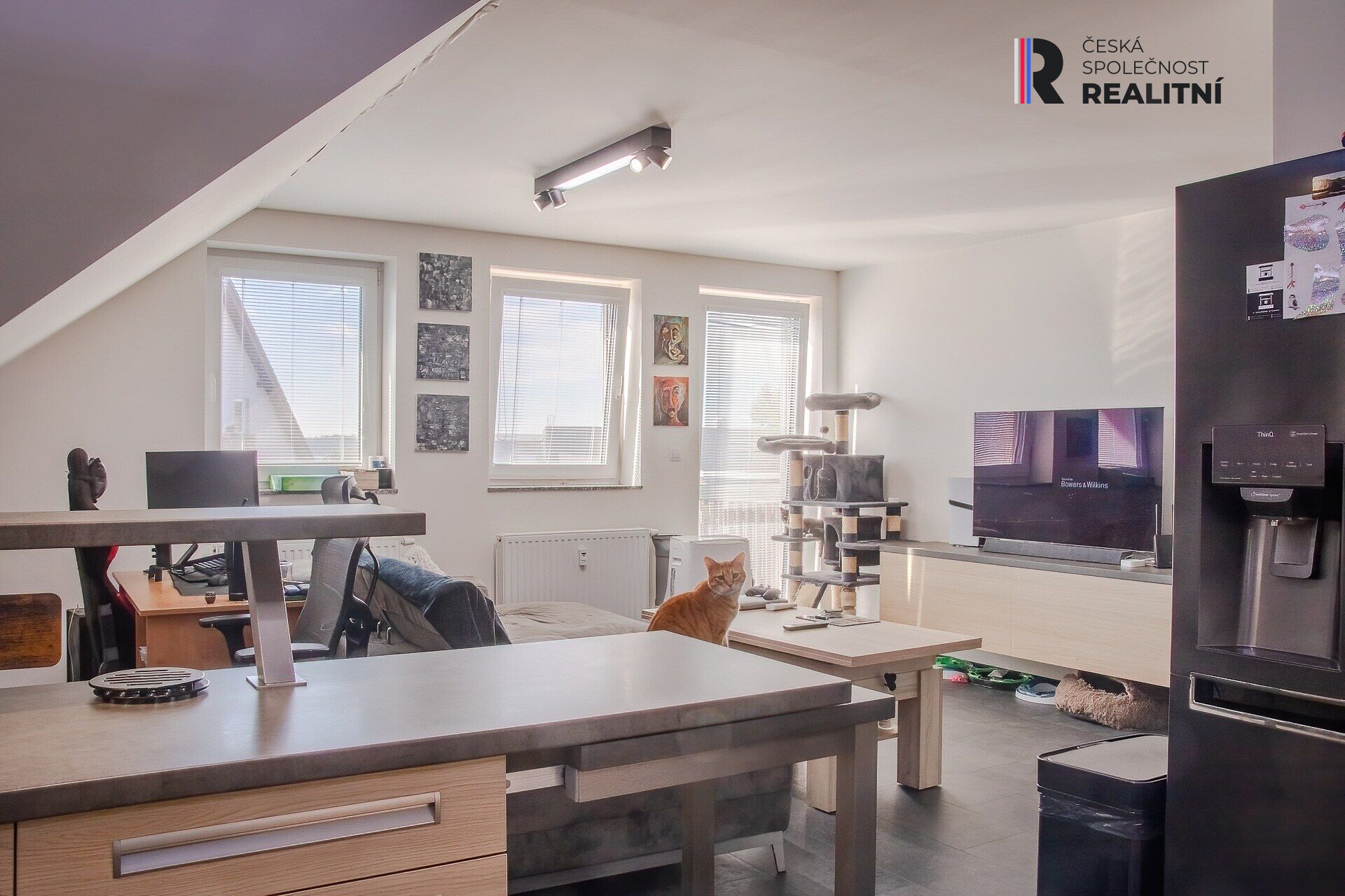 obývací pokoj s kuchyňským koutem