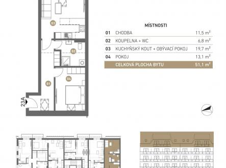 Prodej bytu, 2+kk, 52 m²
