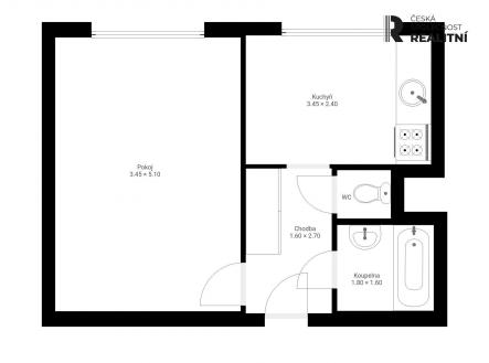 Pronájem bytu, 1+1, 35 m²