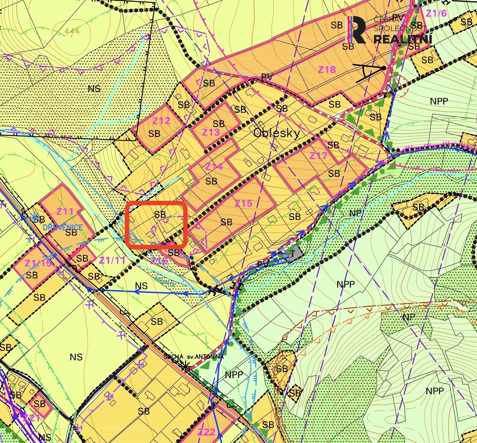 Prodej stavebních pozemků ve Vyšních Lhotách, 1 878 m2 (možnost plus 3 344 m2)