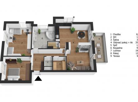 Prodej bytu, 3+kk, 92 m²