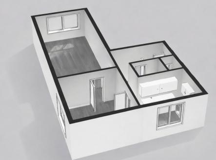 půdorys | Pronájem bytu, 2+1, 52 m²