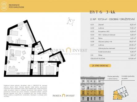. | Prodej bytu, 3+kk, 108 m²