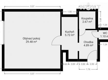 Prodej bytu, 1+1, 44 m²