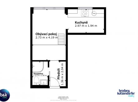. | Pronájem bytu, 1+kk, 22 m²