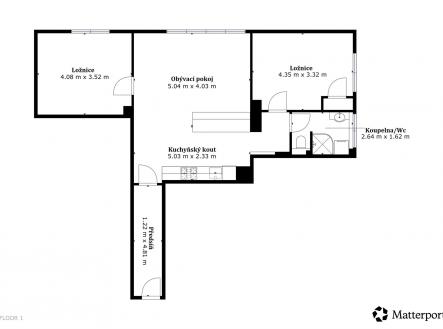 . | Pronájem bytu, 3+kk, 72 m²