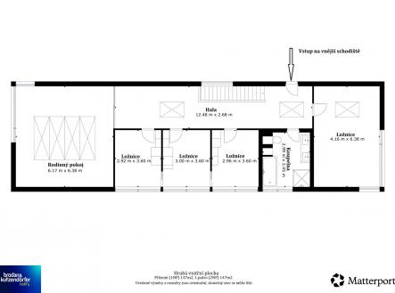 Půdorys patra (2NP) | Prodej - dům/vila, 294 m²