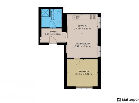 Půdorys bytu | Pronájem bytu, 2+kk, 37 m²