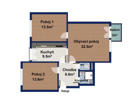2DD byt3+1 Jeremenkova64.jpg | Pronájem bytu, 3+1, 72,5 m²