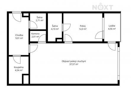 Prodej bytu, 2+kk, 76 m²