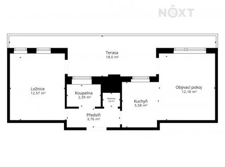 Prodej bytu, 2+kk, 64 m²