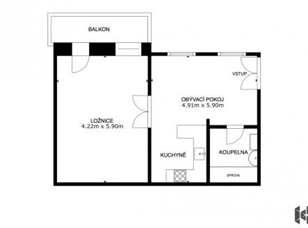 balbinova-pudorys.jpg | Prodej bytu, 2+kk, 68 m²