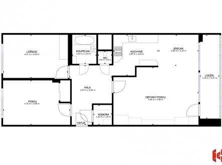 zimova-pudorys.jpg | Prodej bytu, 3+1, 78 m²