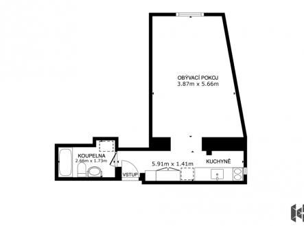 u-akademie-pudorys.jpg | Prodej bytu, 1+kk, 31 m²