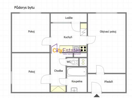 Prodej bytu, 3+1, 75 m²