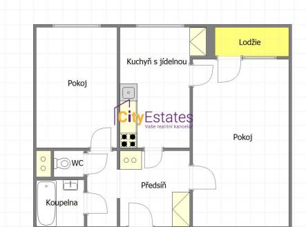 Prodej bytu, 2+1, 57 m²