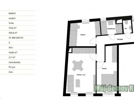 cTKFMw2sESs.jpg | Prodej bytu, 3+kk, 73 m²