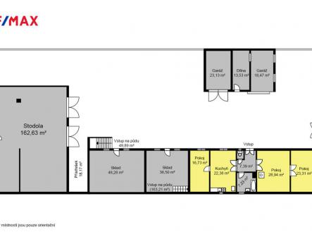 Orientační půdorys (výměry jsou pouze orientační) | Prodej - dům/vila, 107 m²