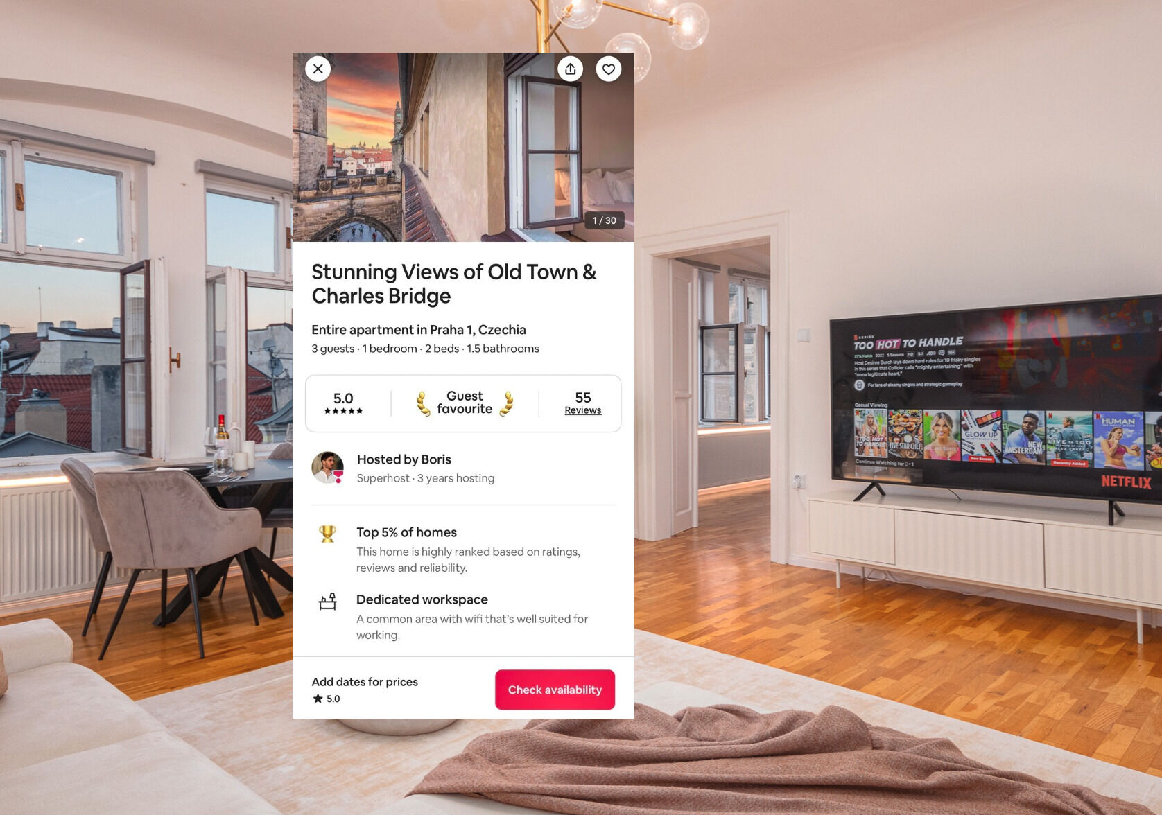 Pronájem unikátního apartmánu 2+1, 94m2, s možností provozování airbnb, Mostecká 55/3