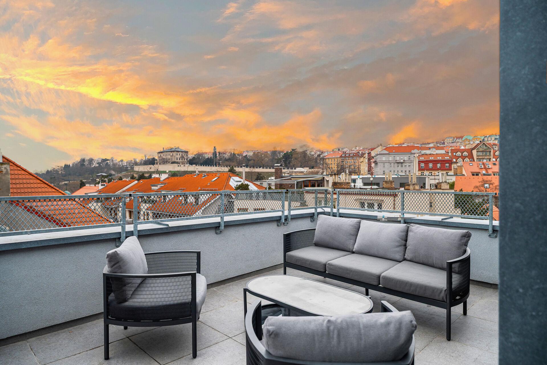 Exkluzivní byt s panoramatickým výhledem v Rezidenci U Vinohradu