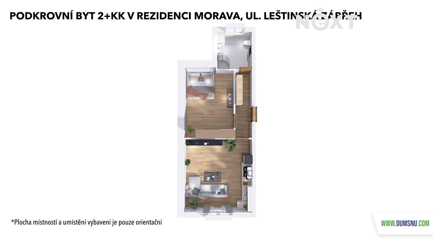 Pronájem byt 2+kk, 55㎡