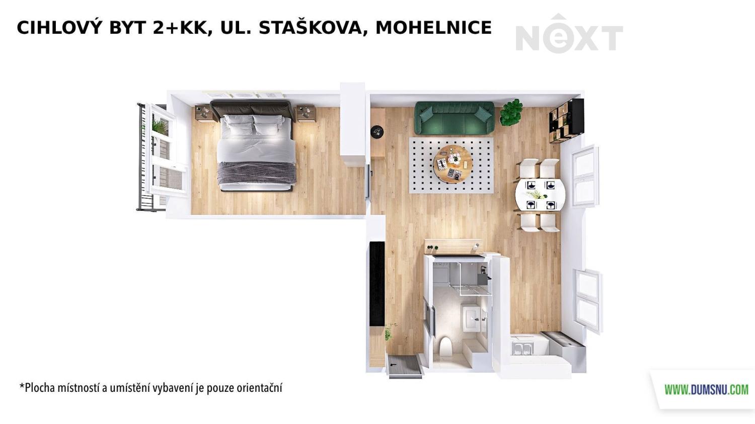 Pronájem byt 2+kk, 53㎡