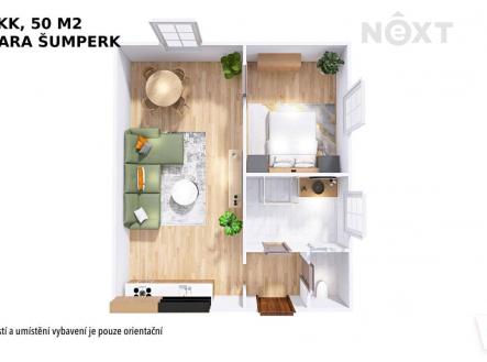 Prodej bytu, 2+kk, 50 m²